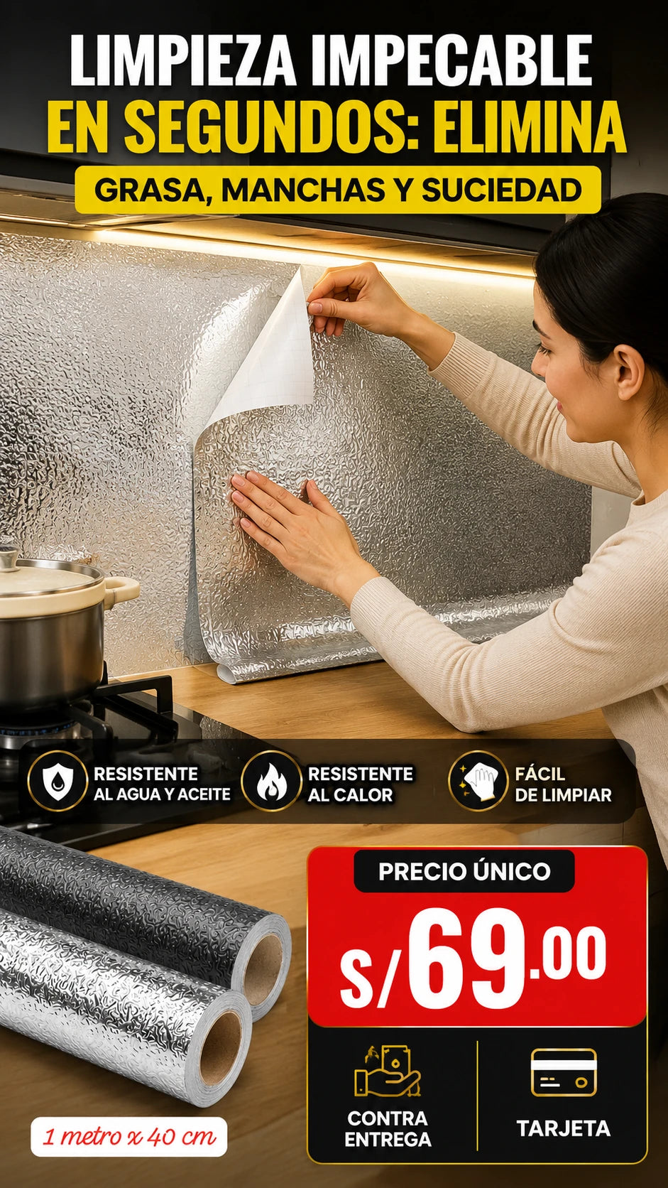 adhesivo de aluminio para cocina