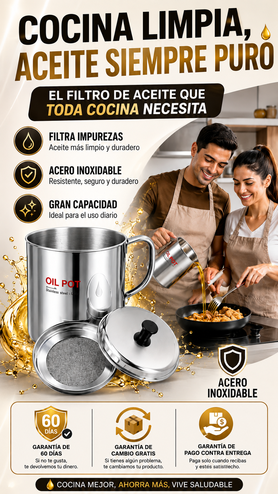 🚀 OIL POT PREMIUM: EL FILTRO DE ACEITE QUE TODA COCINA NECESITA