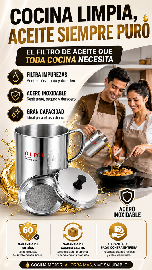 🚀 OIL POT PREMIUM: EL FILTRO DE ACEITE QUE TODA COCINA NECESITA