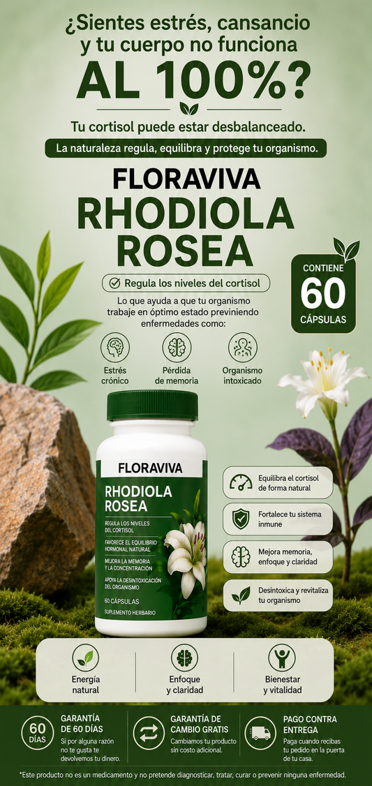 Rhodiola Rosea - Nivela tu Cortisol solo con 1 pastilla diaria